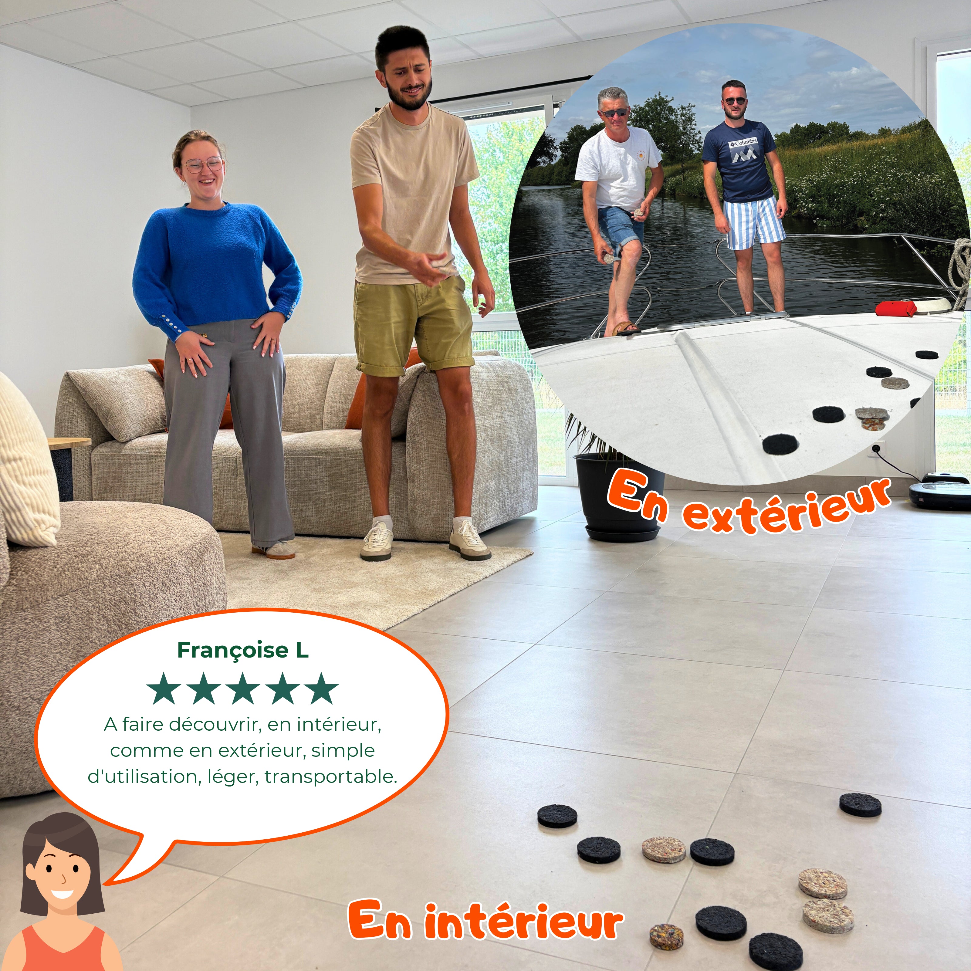 Jeu de palets d'intérieur et de plein air en cuir personnalisé