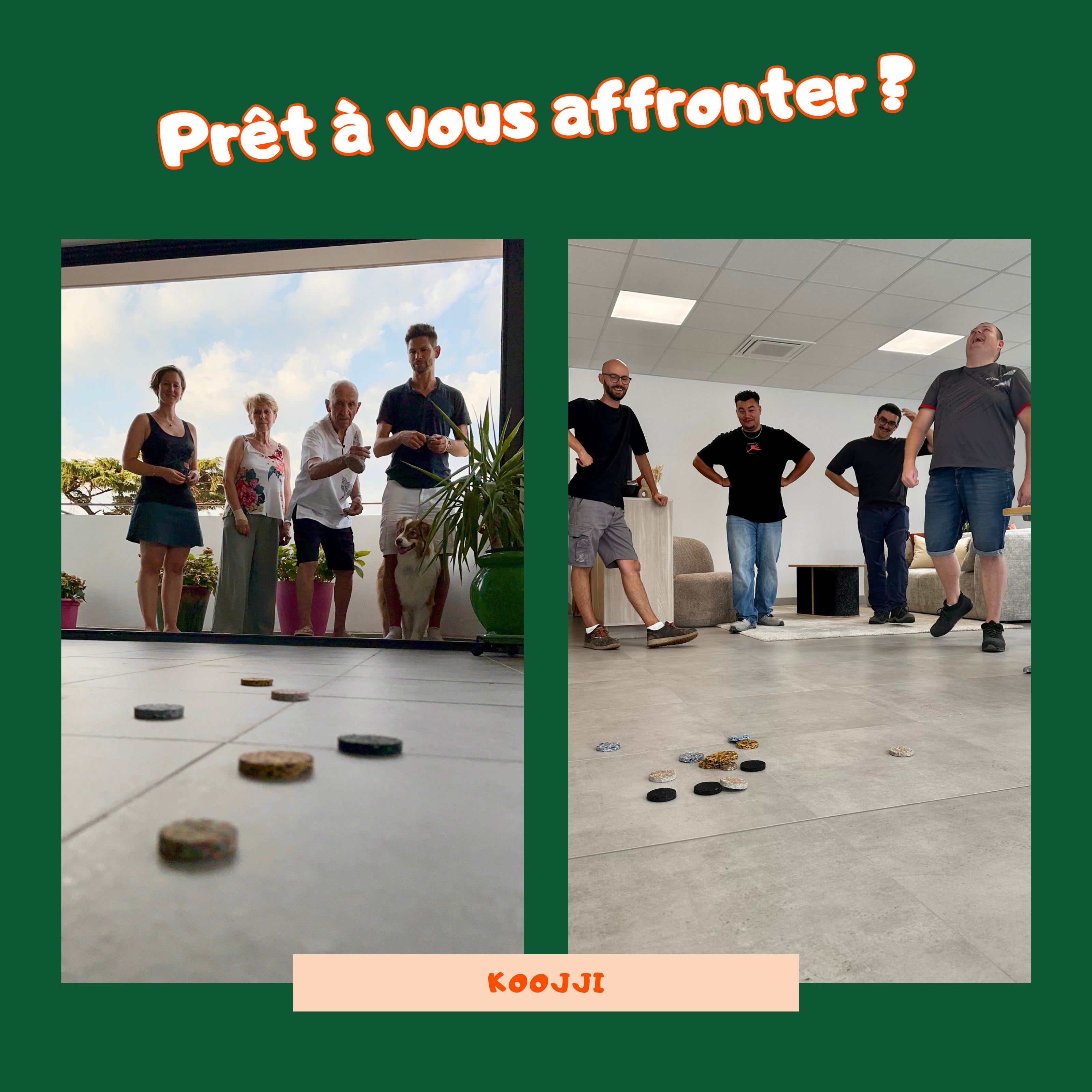 Jeu de palets XXL d'intérieur et de plein air en cuir