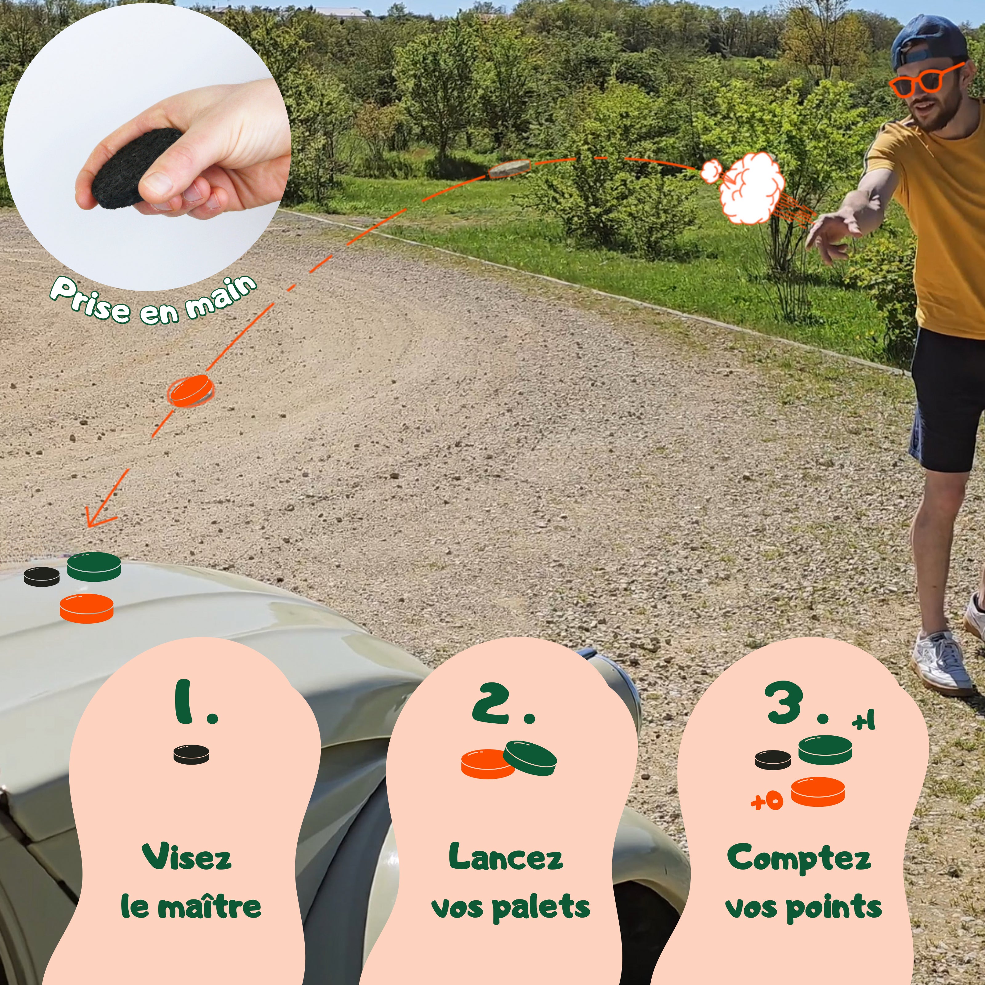 Jeu de palets d'intérieur et de plein air en cuir