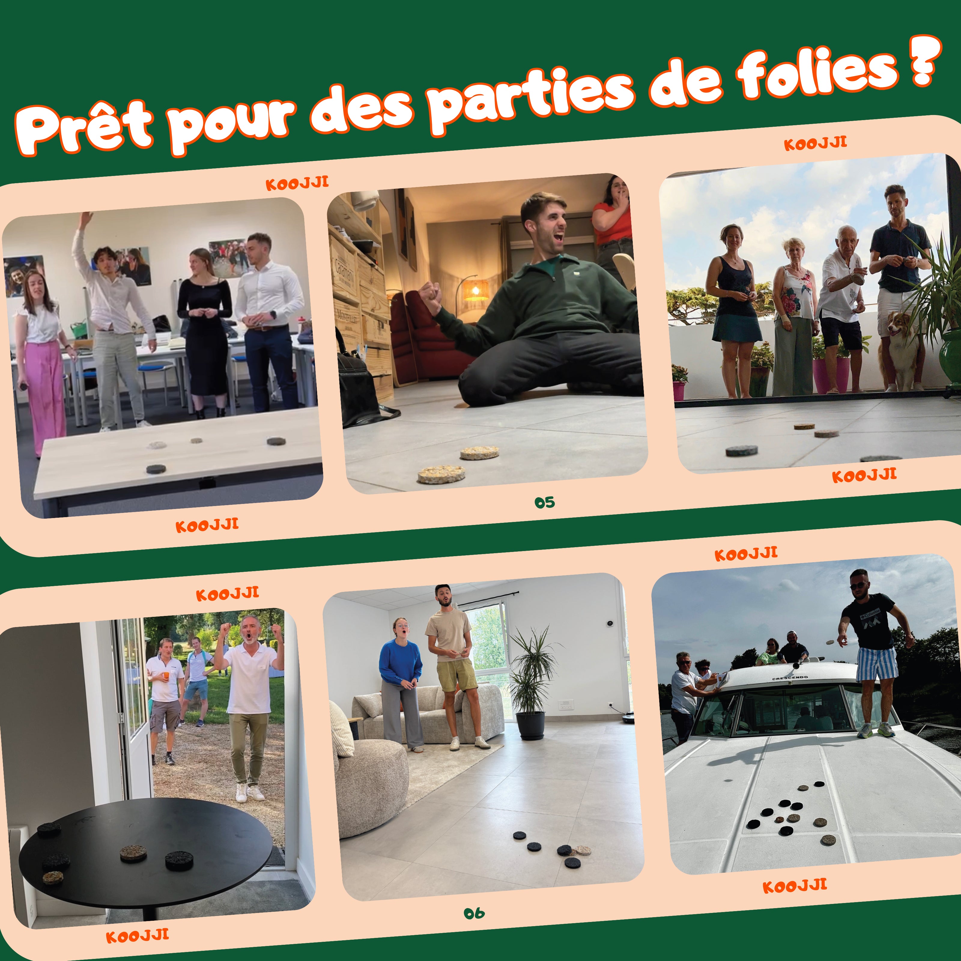 Jeu de palets d'intérieur et de plein air en cuir