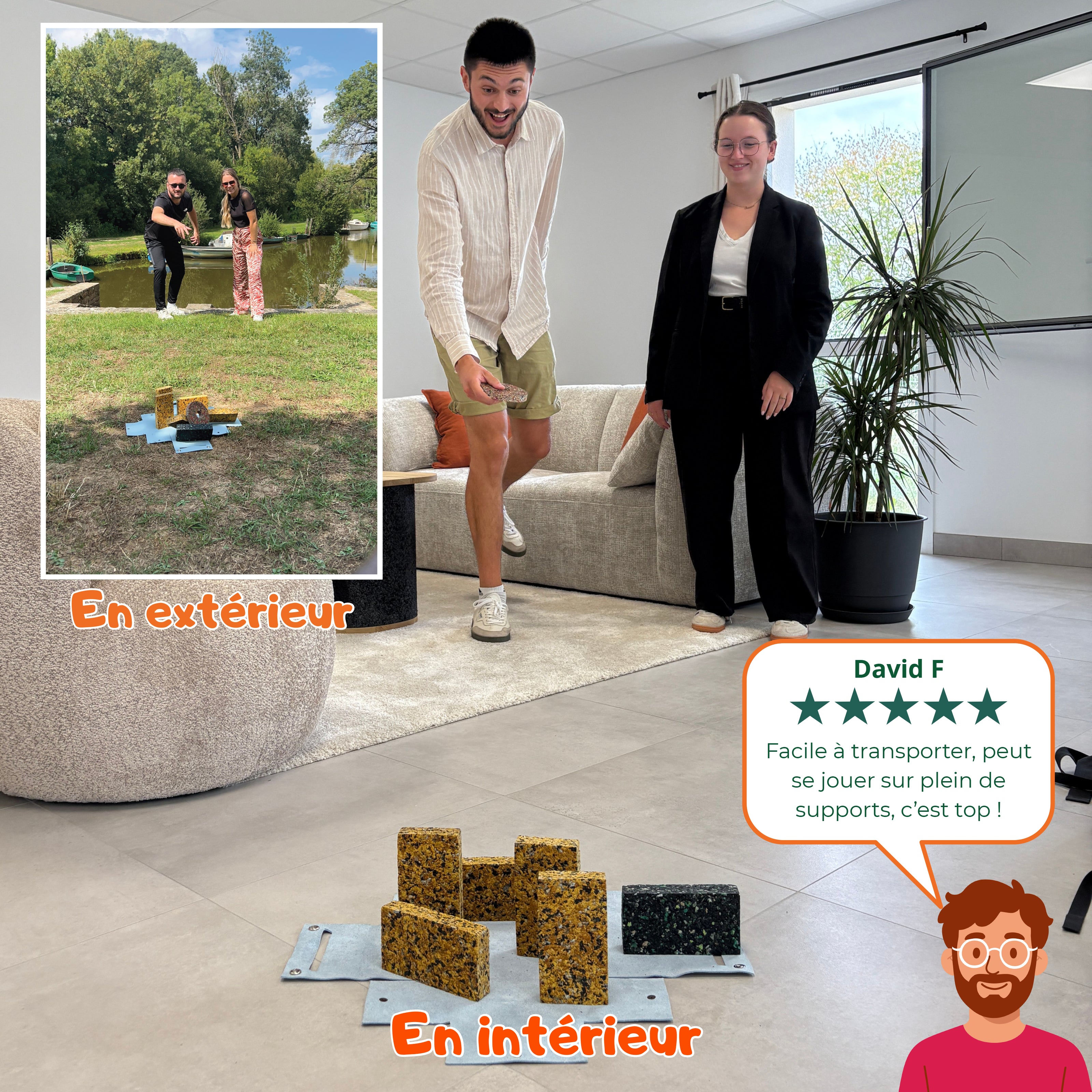 Jeu de quilles d'intérieur et de plein air en cuir