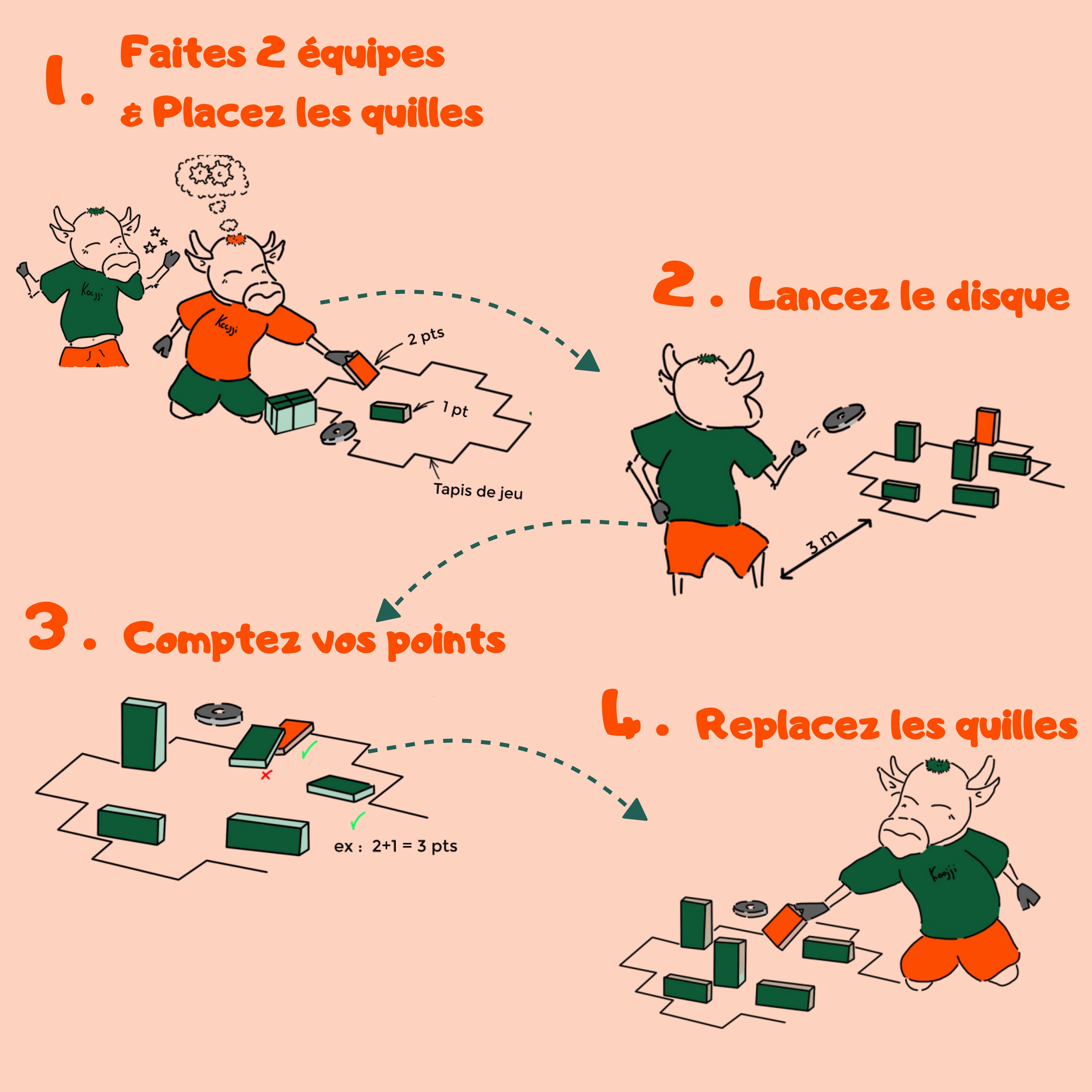 Jeu de quilles d'intérieur et de plein air en cuir