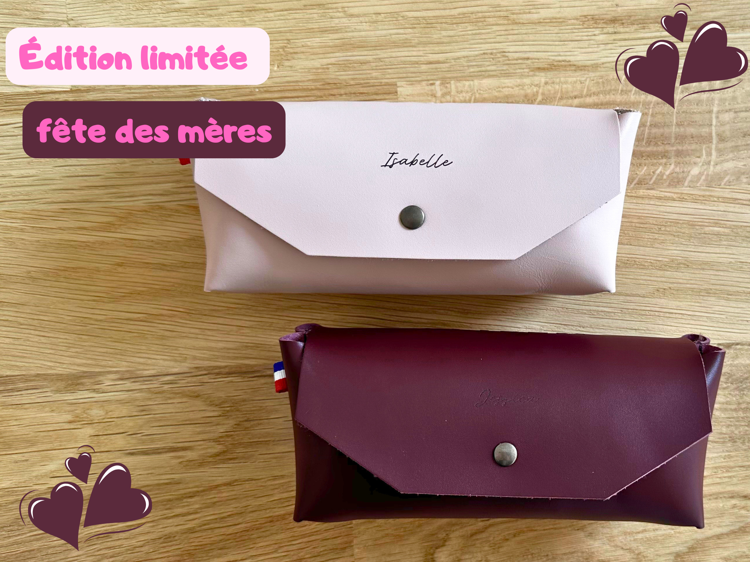 Edition Limitée - Fêtes des mères - Jeu de palets en cuir d'intérieur & extérieur (étui rose)