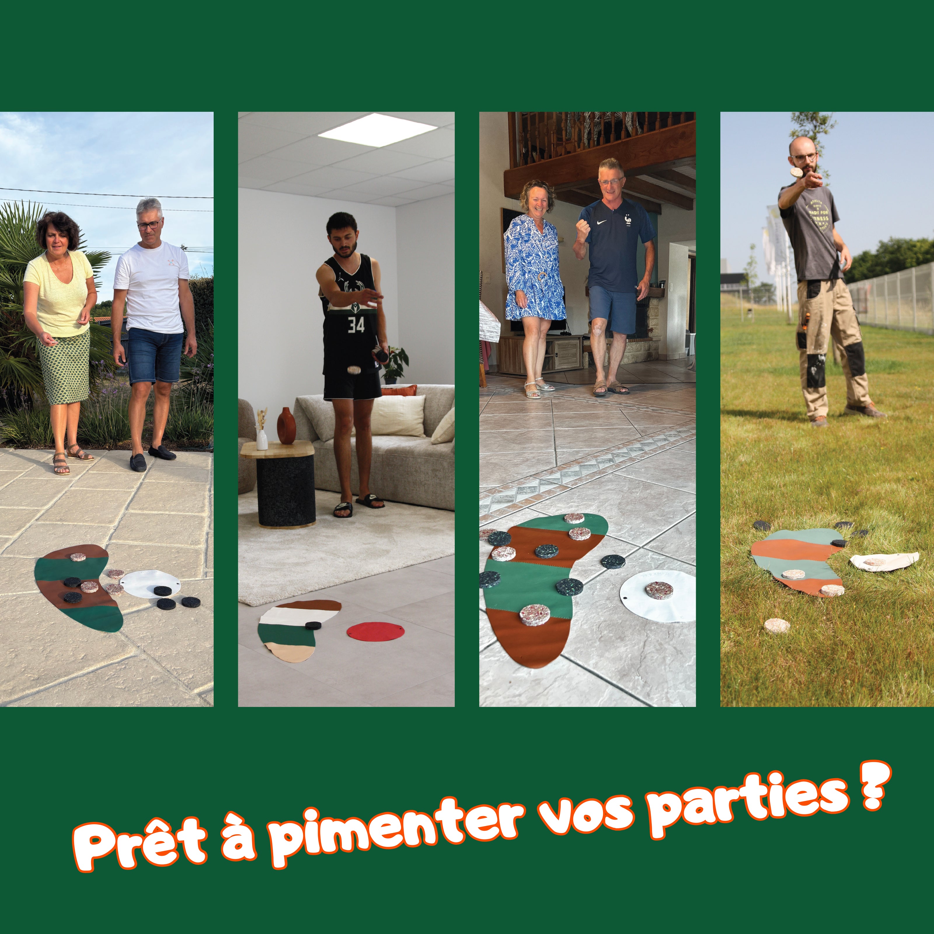 Cible en cuir pour jeu de palets - zones de points multiples