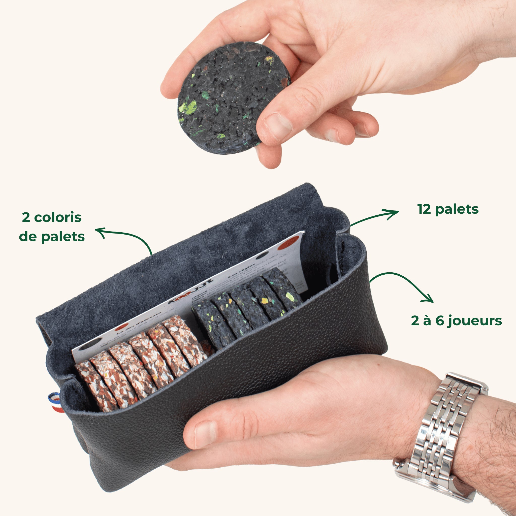 Jeu de palets d'intérieur et de plein air en cuir - L'ORIGINAL