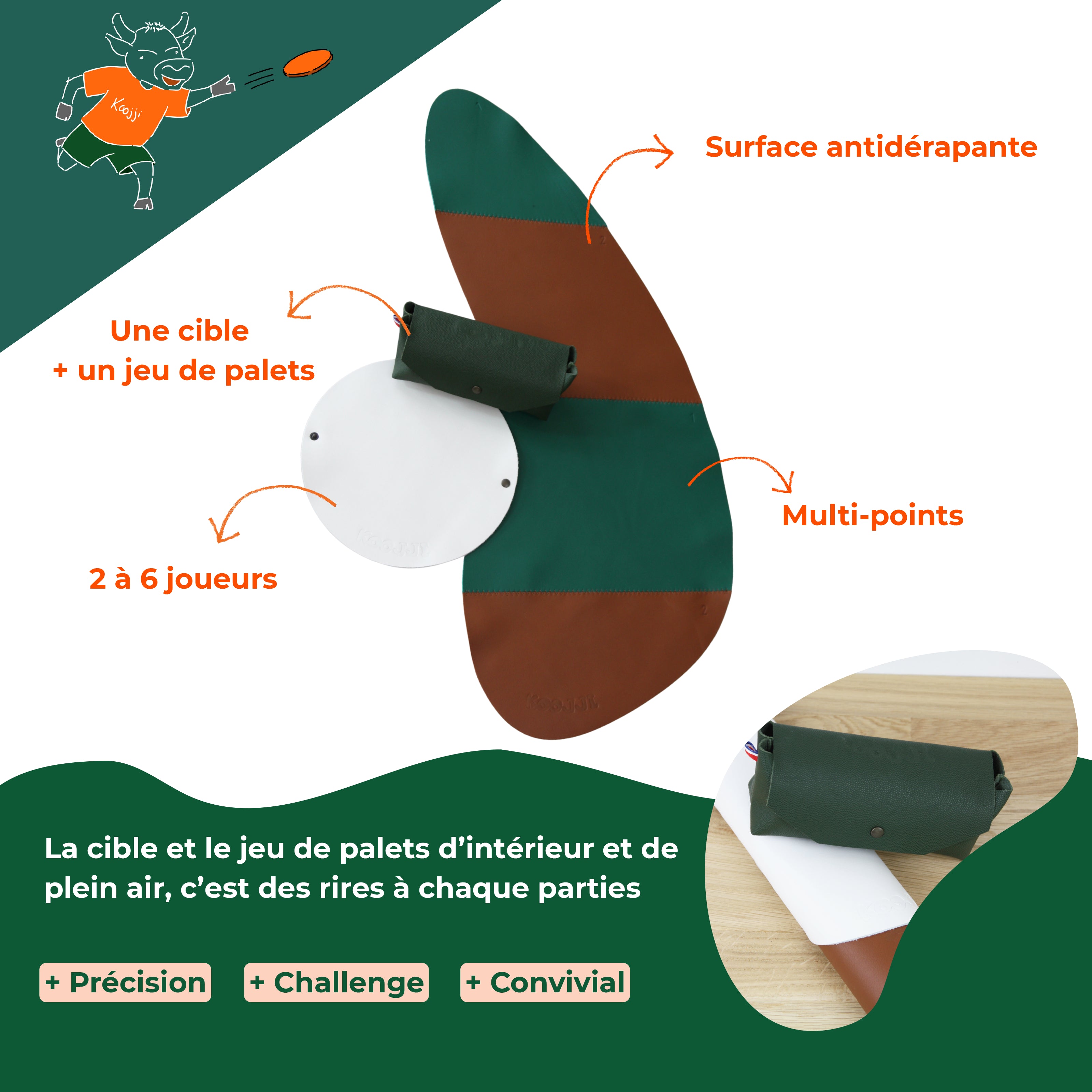 Le Pack duo KOOJJI  - Une cible + un jeu de palets