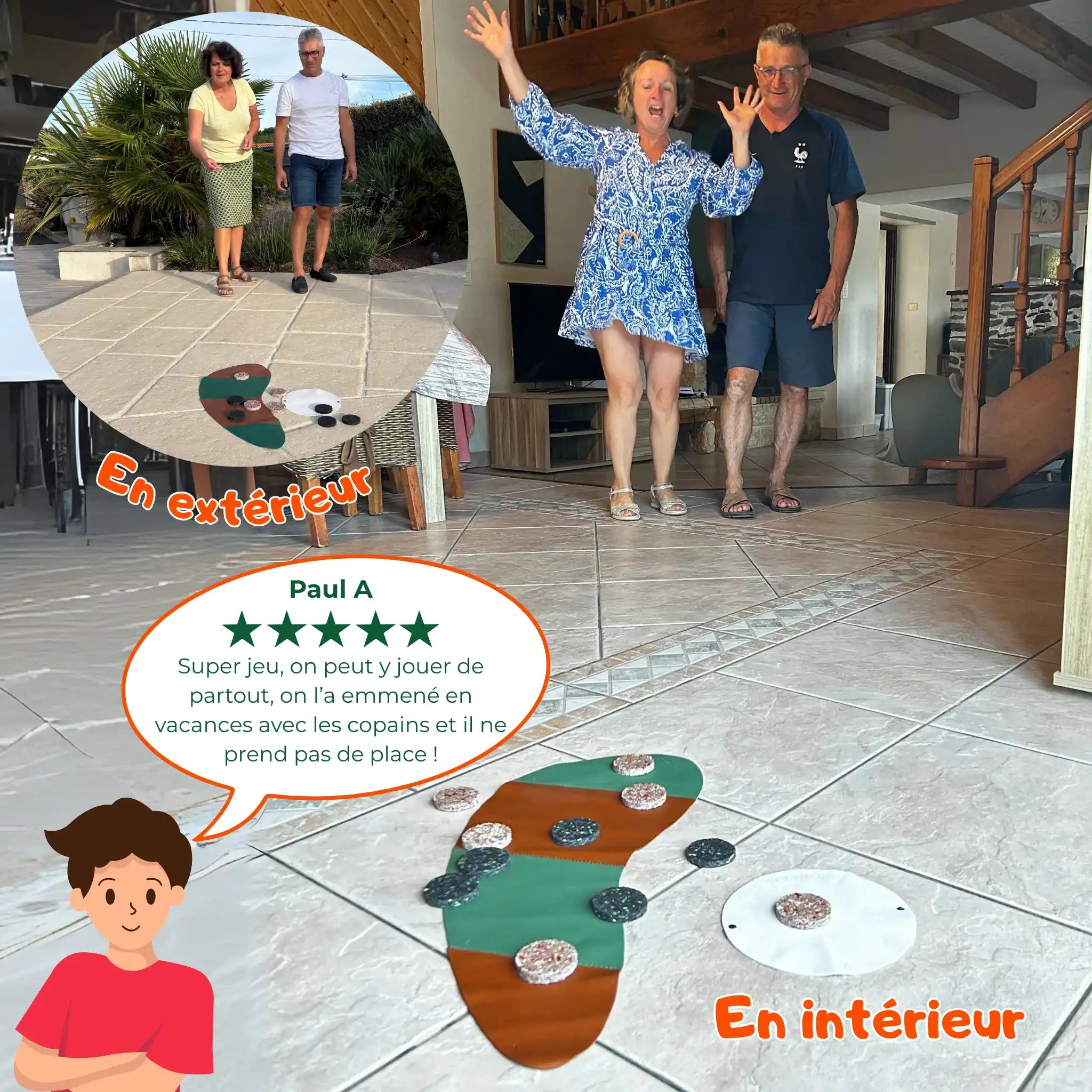 Pack duo KOOJJI, jeu d’adresse familial avec un jeu de palets et une cible pour jouer à en équipe